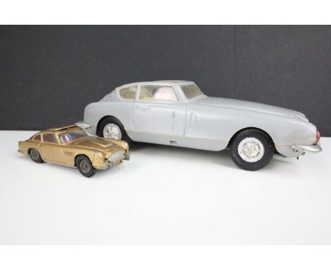 Louis Marx Mike Hazard Double Agent Aston Martin DB5 plastic friction drive model with driver figure (Missing villain figure 