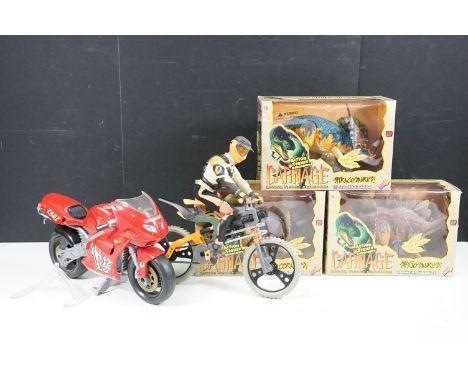 Quantity of mixed toys to include 3 x Carnage Action Figure Dinosaurs including Stegosaurus, Styracosaurus and Triceratops an
