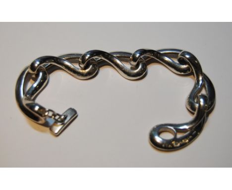 Georg Jensen silver 'Infinity' bracelet with figure of eight pattern links, no. 452. 