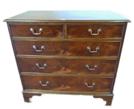 Georgian mahogany chest of two short and three long drawers, on bracket feet, 104cm high, 108cm wide and 56.5cm deep.CONDITIO
