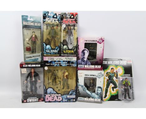 Eaglemoss - McFarlane Toys - Eight boxed 'The Walking Dead' action figures in various scales. Lot includes McFarlane Toys 'Co