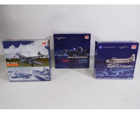 HM / Hobbymaster - Three 1:72 scale models from the Air Power Series to include # HA1803 BF 110G-4, # HA2311 Bristol Beaufigh