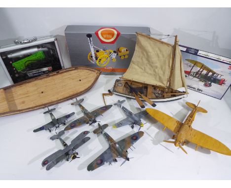 Meccano, Roden, Workshop, Other - A mixed lot of 8 x build, unbuilt, hand-painted and non-painted aircraft, and boats, Worksh