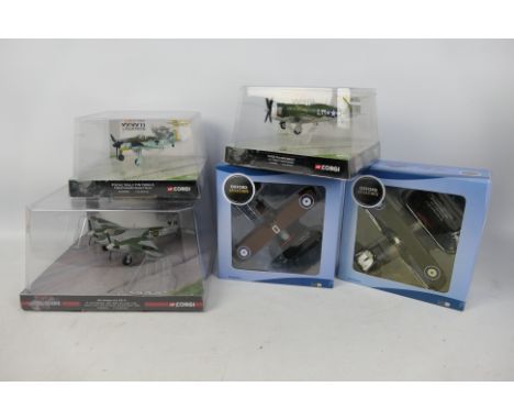 Corgi, Oxford - Five 1:72 scale diecast model aircraft comprising two Oxford Aviation # AD001 and # AD002, along with three A