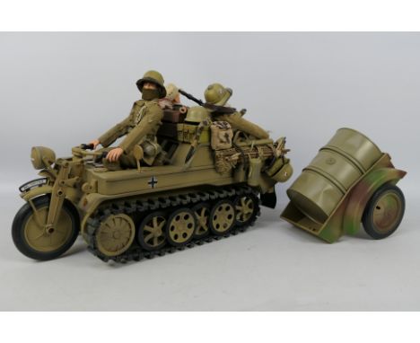 Dragon  - 21st Century Toys - An unboxed 1:6 scale 21st Century Toys German WW2 Kettenkrad with trailer plus three customised