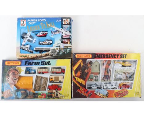 Three Boxed Matchbox Lesney Superfast Gift Sets, circa 1979 G-6 Farm Set contains 40e Horse Box,46e Ford Tractor &amp; Harrow