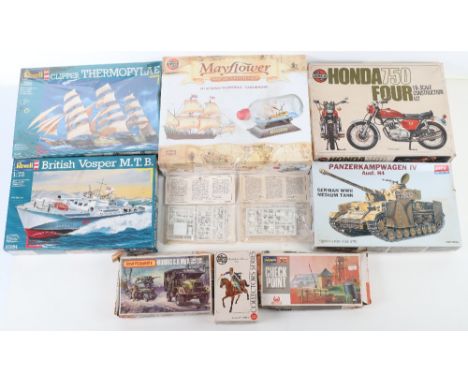 A Small Quantity Of Model Kits, Airfix sealed 60001 Mayflower Ship in a bottle kit, Revell sealed Clipper Thermopylae 1:220, 