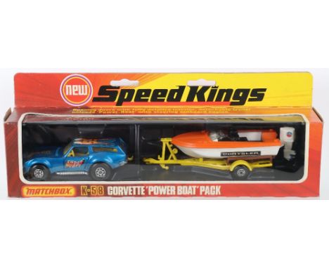 Matchbox Speedkings K-58 Corvette “power boat” Pack boxed, models are in near mint condition box comes with all inside packag