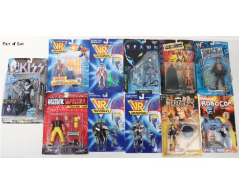 Collection 1990s TV, Film and Comics carded figures, including , five 94/95 Kenner Saban VR troopers, four carded figures and