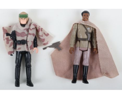 Two Star Wars Last 17 Power of The Force 3 ¾ Loose Vintage Figures, Lando Calrissian (General pilot) complete with cloak, gre