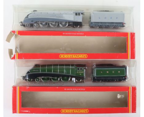 Two 00 Gauge Hornby Railways Boxed Locomotives, R.312 LNER 4-6-2 Loco Silver Link and  R.313 LNER 4-6-2 Loco Golden Eagle, bo