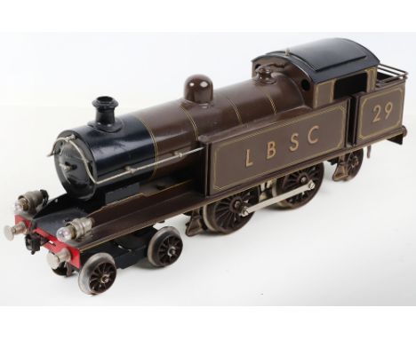 Gauge I Bing for Bassett-Lowke electric 4-4-2 LBSC Precursor Tank engine, engine No.29 finished in brown lined livery, profes