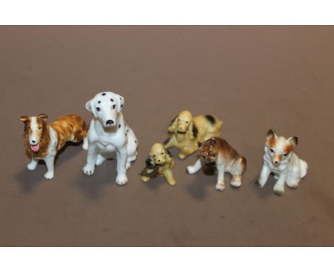 SIX SMALL CERAMIC DOG FIGURES