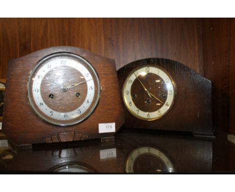 A DECO ENFIELD MANTLE CLOCK & ANOTHER