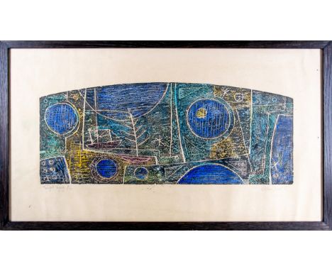 William Black (St. Ives, active 1950s - 1960s) Twilight Voyage, 1968 Lithograph Titled and numbered, '9/10' lower left&nbsp; 