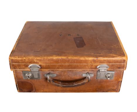 W&amp;J Milne Ltd a travelling case, in leather and bearing initials, 'V. R. S'  To be sold without reserve Property of a nob