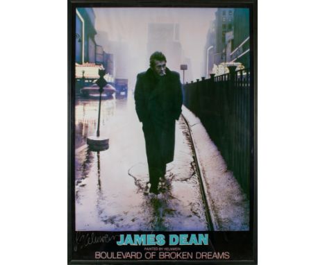 Gottfried Helnwein (Austrian-Irish, b. 1948) James Dean: Boulevard of Broken Dreams Original poster Hand-signed 'G. Helnwein'
