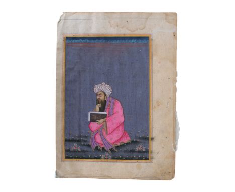 Persian 19th century A pair of portrait miniatures, with calligraphy to margins and verso  To be sold without reserve&nbsp;  