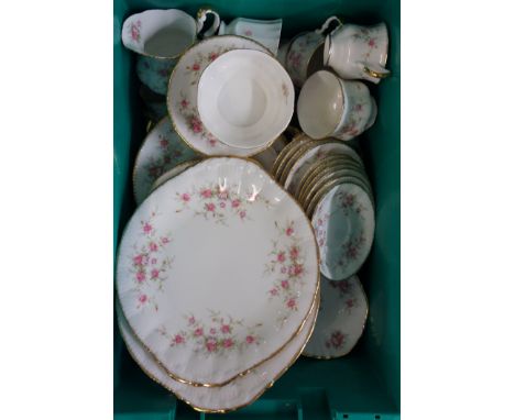 Two part tea services, one Victoriana Rose pattern by Paragon, the other Kentish Rockery pattern by Royal Albert Bone China, 