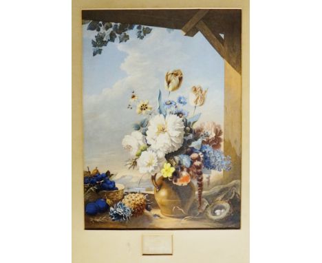 A late 19th Century print titled 'The Gardener's Shed' by V. Bartholomew Esq, 37.5cm high, 27cm wide, framed; together with a