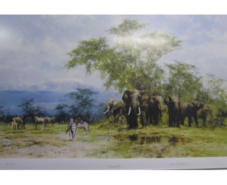 David ShepherdAmboseliA limited edition print No.281/350Signed in pencil to the margin Together with another "Plough team"