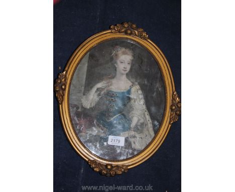 An oval Print of Princess Mary