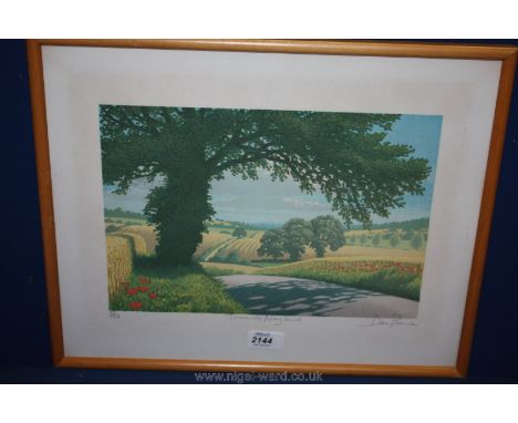 A limited edition Print 'Towards Nayland' by Dan Pearce, signed in pencil.