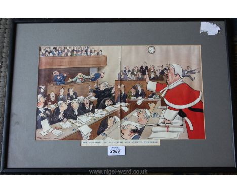 A framed Bateman Cartoon Print from Punch; 'The Spoilsport'