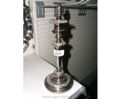 A Silver plated Candlestick with stopper