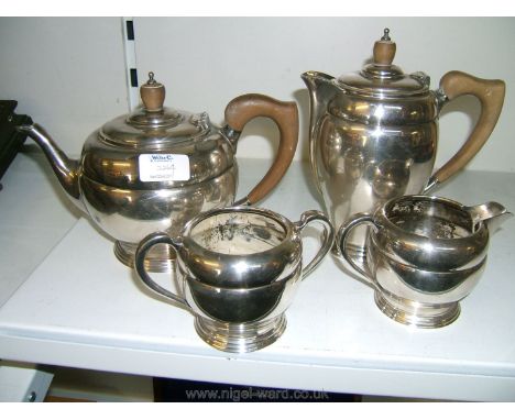 A stylish James Dixon (EPBM) Art Deco four piece Teaset