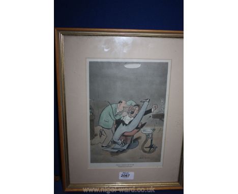 A humorous Dentist and patient Print 1924, by H.M. Bateman 'Things I should like to see'