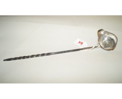 A George III silver and baleen toddy ladle, London 1792, inset shilling, 34cm. Condition Report: Makers mark not properly str