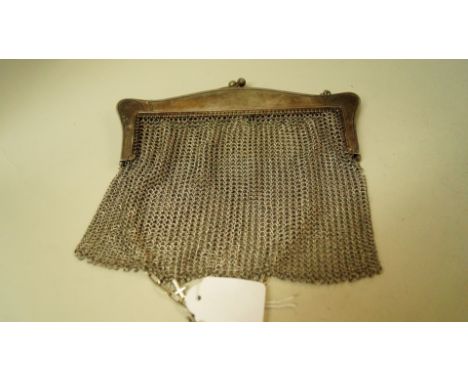 A vintage continental mesh evening bag.