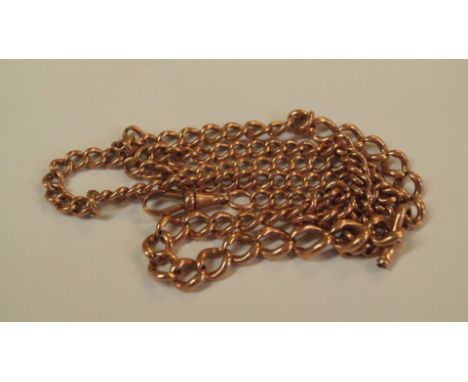 A 9ct rose gold watch chain, 69cm, 51g.