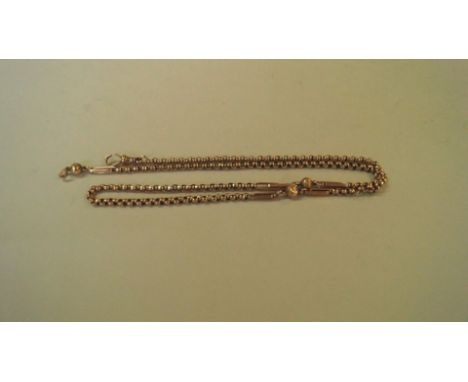 A 9ct gold decorative watch chain, 13.5g, 61cm.