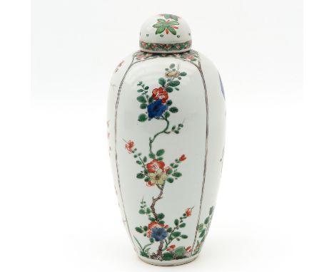 Decorated with flowers, marked with double ring, Kangxi Period, 25 cm. tall, with restorations.
