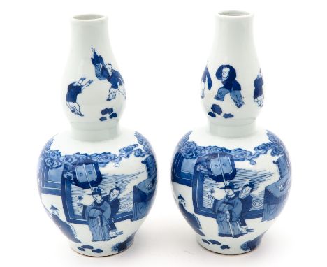 Decorated with Chinese figures, Kangxi mark, 26 cm. tall. 