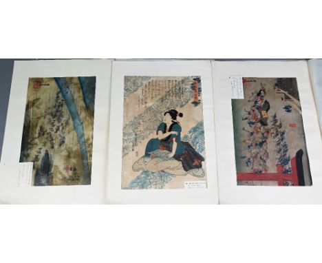 Utagawa Hiroshige (1797-1858) Two Japanese ukiyo-e woodblock prints, ink and colour on paper, nishike-e, from the famous seri
