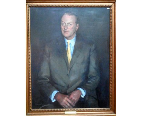 William Dring (1904-99) - Portrait of Sir Ronald Gibson - Chairman of BMA Council 1966-71 and Master of Apothecaries, oil on 