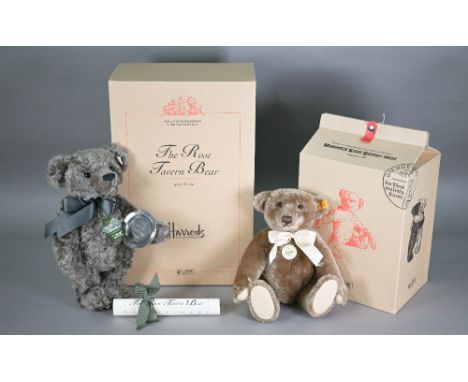 Boxed Steiff Rose Tavern 2000 (Harrods) musical teddy bear 30 cm (with certificate) to/w a boxed 1906 Classic bear with growl