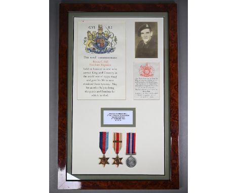 A WWII casualty group of three medals to 4457111 Pte. C Mill, 3rd Batt. Parachute Regt. comprising 1939-45 Star; Africa Star,