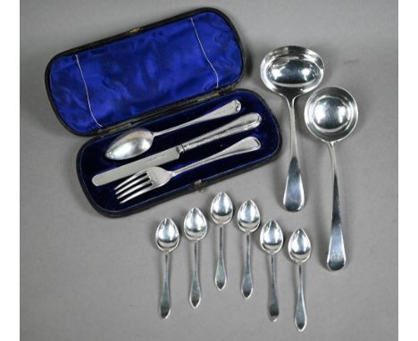 George III silver sauce ladle, George Smith III &amp; William Fearn, London 1786, to/w another sauce ladle Sheffield 1913, si