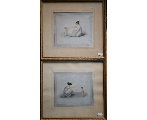 Pair of Regency stipple engravings after Adam Buck by L Dupont - 'First Steps in Life' and 'Step by Step', 17 x 19 cm (2) 