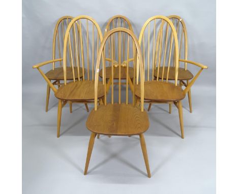 A mid-century set of 6 mid-century Ercol Windsor Quaker dining chairs circa 1960s (4+2) 