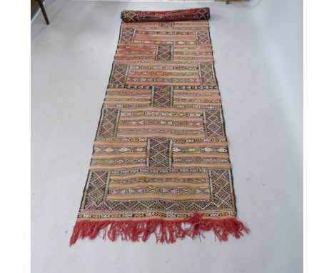 A Moroccan Kilim runner. 300cm x 80cm 
