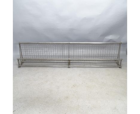 A vintage railway luggage rack. Length 188cm 