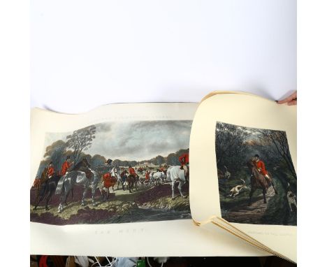 22 various Antique coloured hunting prints, including Herring's foxhunting scenes etc 