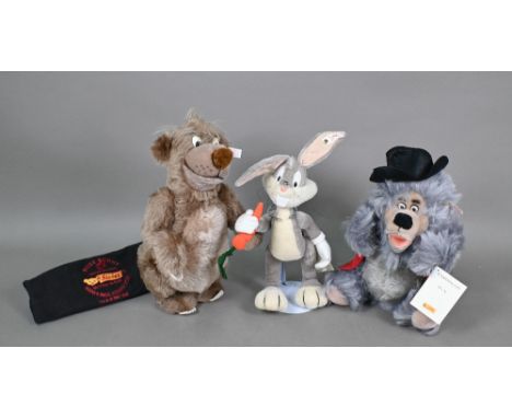 Two unboxed Steiff Walt Disney bears - Baloo and Big Al, to/w Bugs Bunny - latter with cloth bag (3)