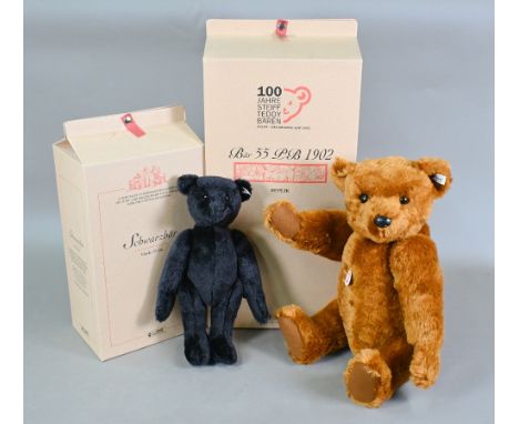 A boxed Steiff Replik Bär 55 LB 1902 to/w a Schwartzbär, 35 cm (2 - both boxed)