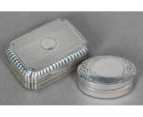 A George III silver vinaigrette with engine-turned decoration, the gilt interior with floral pierced and engraved grille, mak